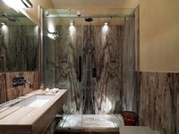 Marmor Palissandro - Badezimmer - Waschtisch - Verkleidung - gespiegelt - Natursteine Projekt-Berlin
